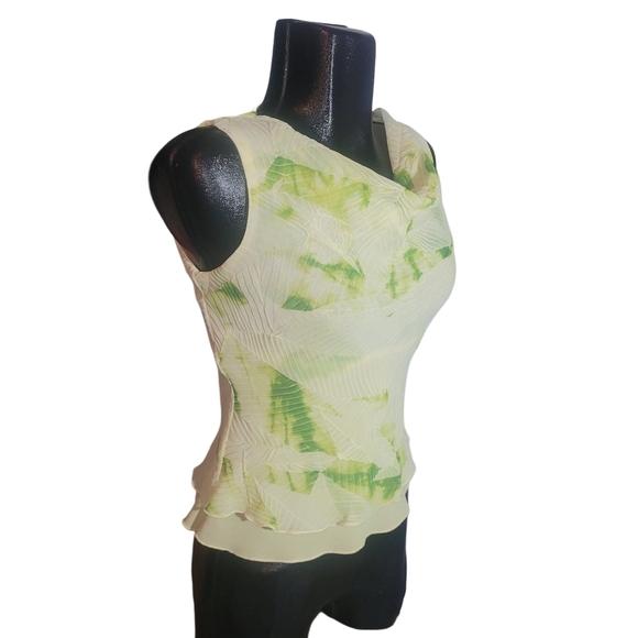 Vintage Ribkoff Trends Yellow And Green Leaf Print Skirt Set - Picture 11 of 13